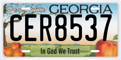 GA license plate CER8537