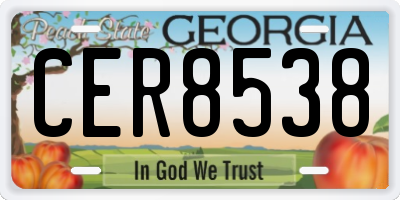 GA license plate CER8538