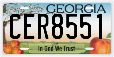 GA license plate CER8551