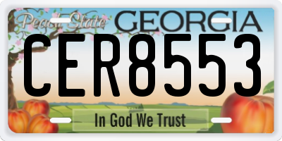 GA license plate CER8553