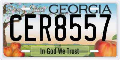 GA license plate CER8557