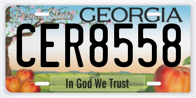 GA license plate CER8558