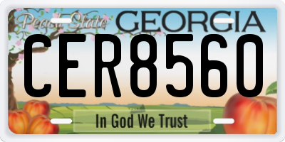 GA license plate CER8560