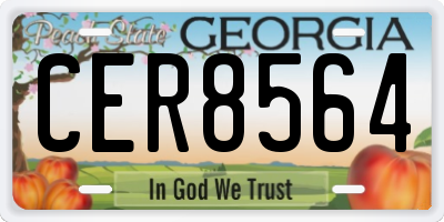 GA license plate CER8564