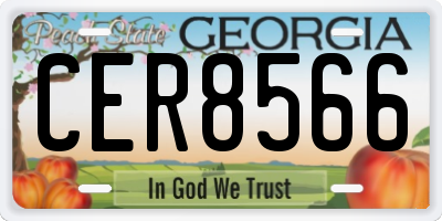 GA license plate CER8566