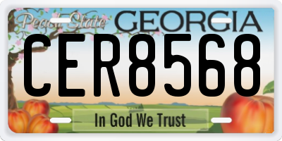 GA license plate CER8568