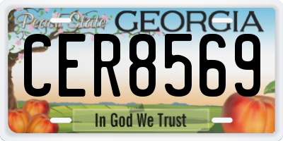 GA license plate CER8569