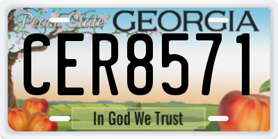 GA license plate CER8571