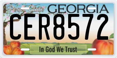 GA license plate CER8572