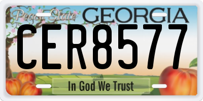 GA license plate CER8577