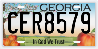 GA license plate CER8579
