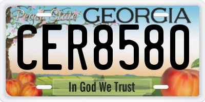 GA license plate CER8580