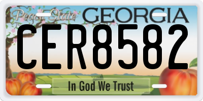 GA license plate CER8582