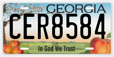GA license plate CER8584