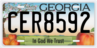 GA license plate CER8592