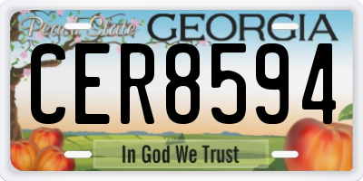GA license plate CER8594