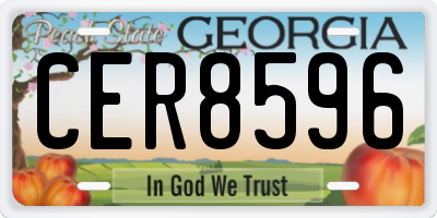 GA license plate CER8596