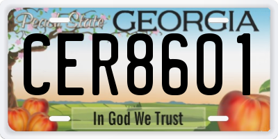 GA license plate CER8601