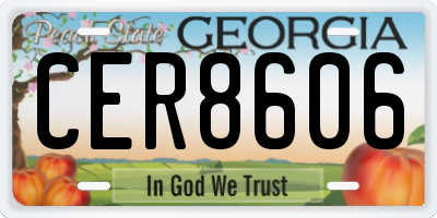GA license plate CER8606