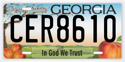 GA license plate CER8610