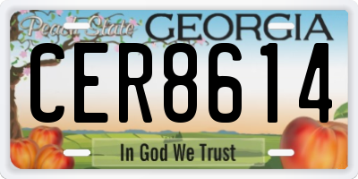 GA license plate CER8614