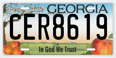 GA license plate CER8619