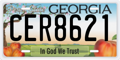GA license plate CER8621