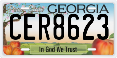 GA license plate CER8623