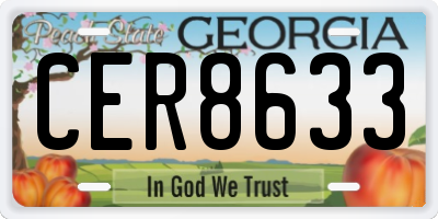 GA license plate CER8633