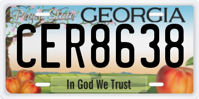 GA license plate CER8638
