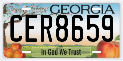 GA license plate CER8659