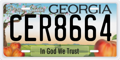 GA license plate CER8664