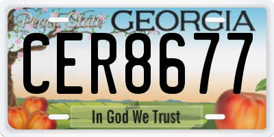 GA license plate CER8677