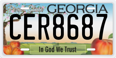GA license plate CER8687