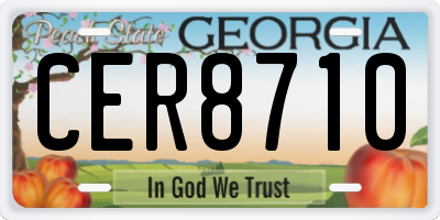 GA license plate CER8710