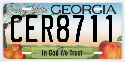 GA license plate CER8711