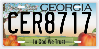 GA license plate CER8717