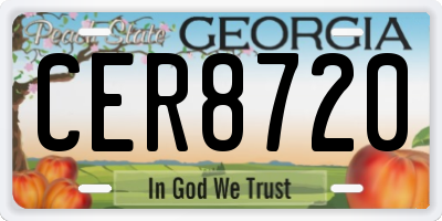 GA license plate CER8720