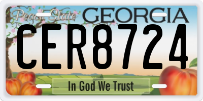 GA license plate CER8724