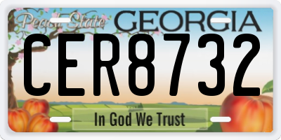 GA license plate CER8732