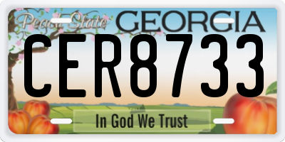 GA license plate CER8733