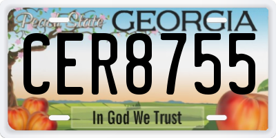 GA license plate CER8755