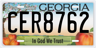 GA license plate CER8762