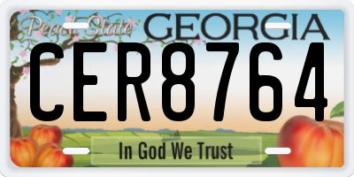 GA license plate CER8764