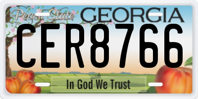 GA license plate CER8766