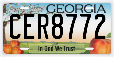 GA license plate CER8772