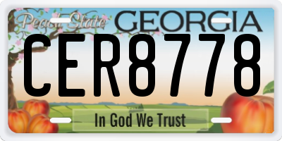GA license plate CER8778
