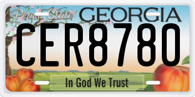 GA license plate CER8780