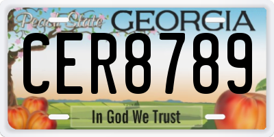 GA license plate CER8789
