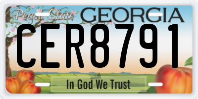 GA license plate CER8791